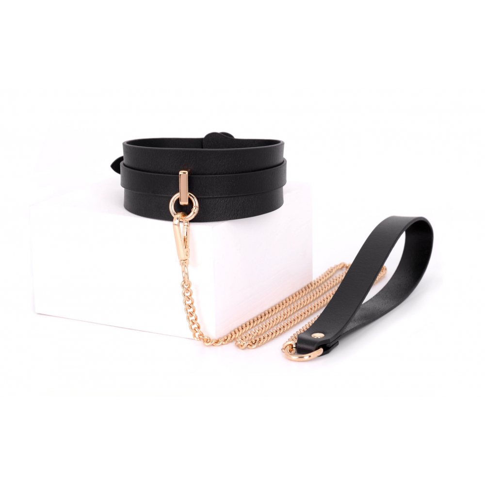 Leather Collar Choke & Leash with Gift box (2007-2)