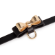 Gold Butterfly Leather Collar with Leash with gift box(2107-2)