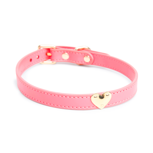 Pink Leather Collar Choke&Leash with Gift Box (2305-3)