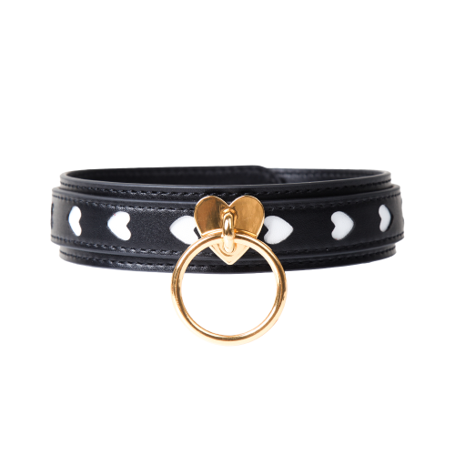 Heart Leather Collar Choke&Leash with Gift Box (2406-1)