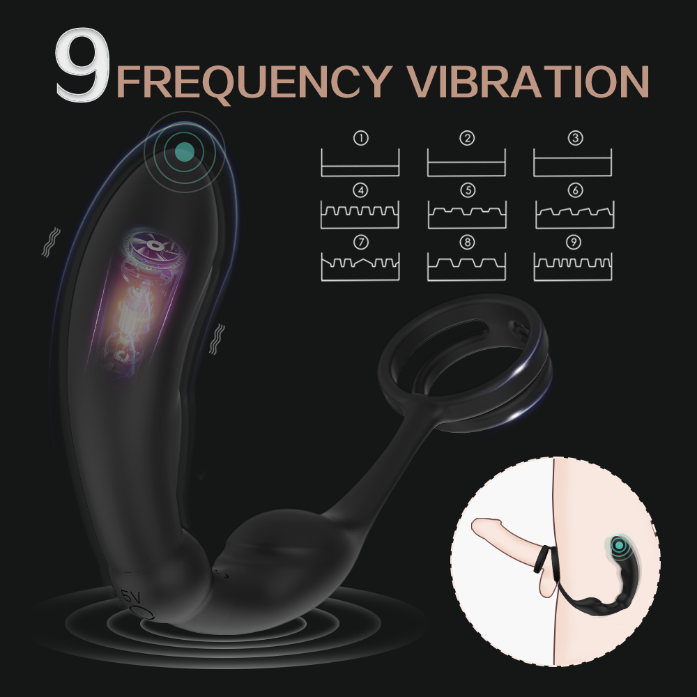 Remote Prostata Massager with Cock Ring (S392-2)