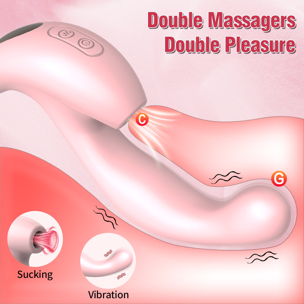 G-spot Vibrator with Sucking Massager ( TSD-W046)