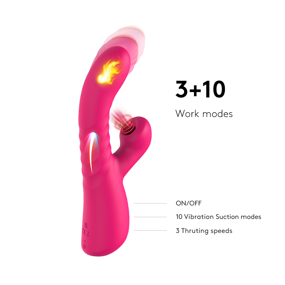 Thrusting Rabbit Vibrator Heating Sucking Clitoral G Spot (WS-NV04D)