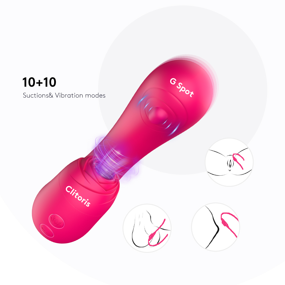 Rose Suction flapping G-spot Clitoral Vibrator (WS-NV061)