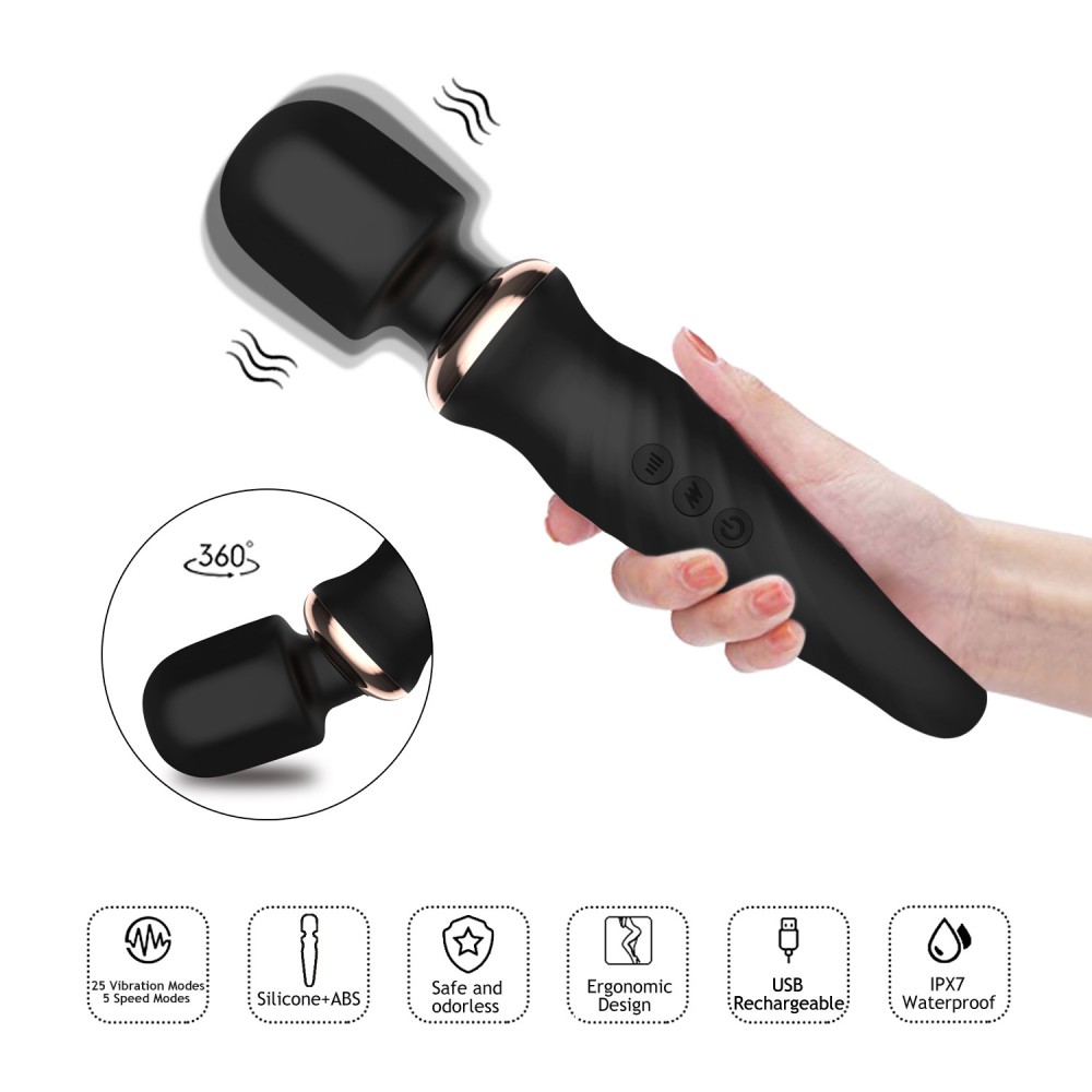 Silicone USB Reacharge Stong Powerful Handheld AV Big Body Wand Massager