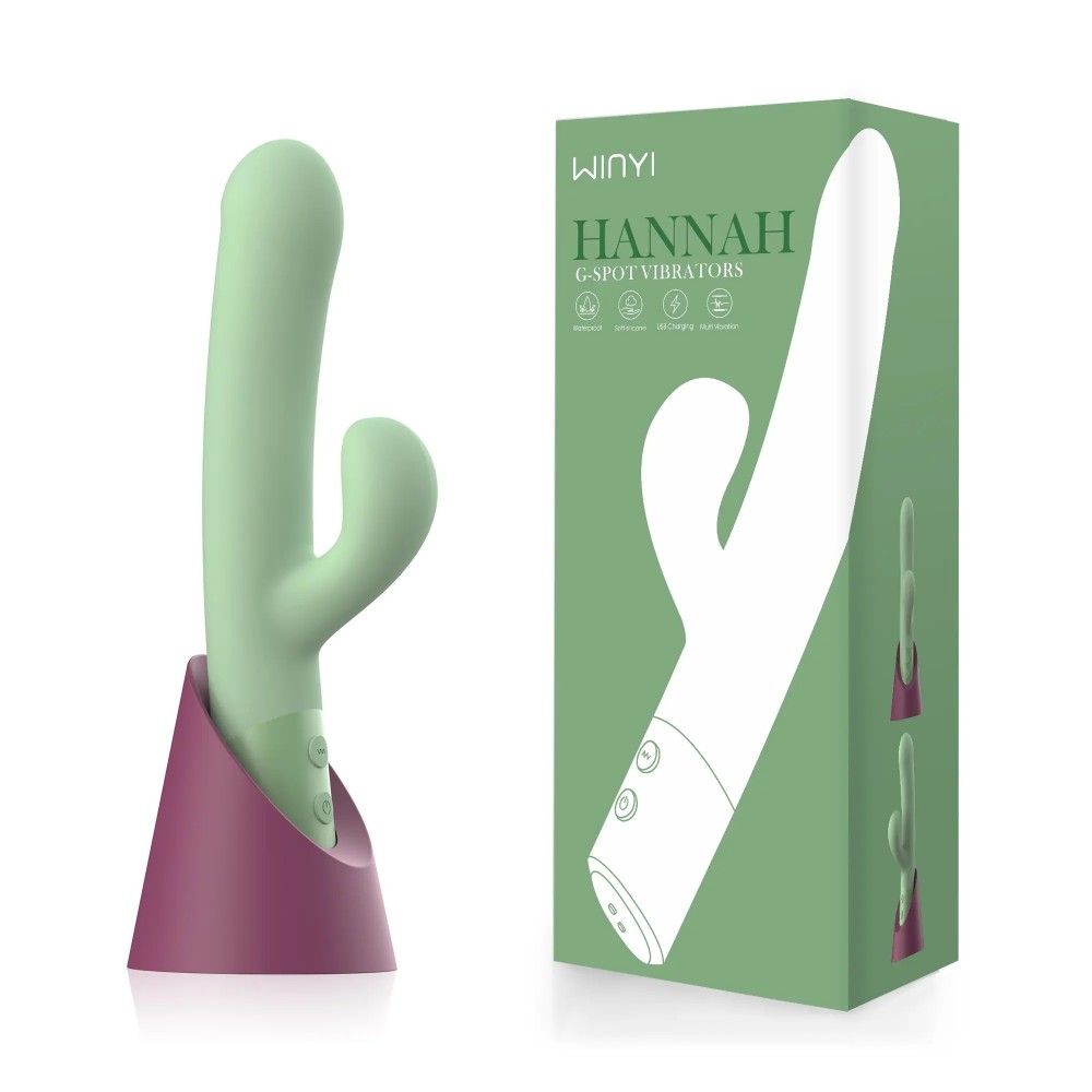 Double Head Rabbit Vibrator with Charger Base