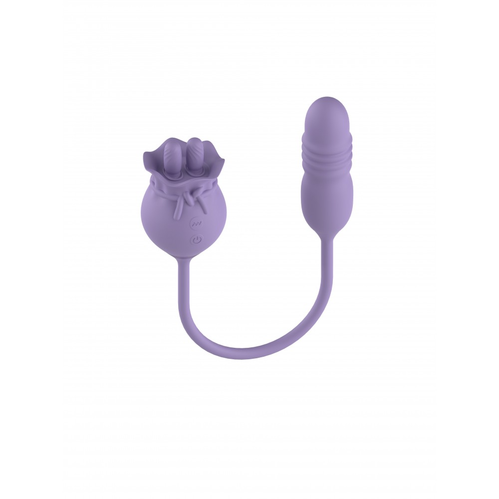 2 In 1 Thrusting Rose Vibrator For Women Sex Toys