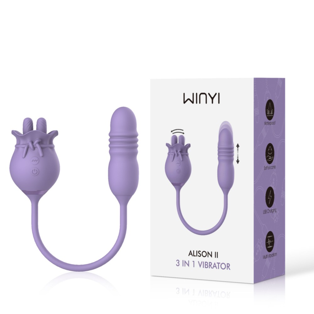 2 In 1 Thrusting Rose Vibrator For Women Sex Toys