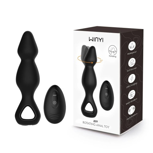 Remote Control Silicone Butt Plug Beaded Vibrator