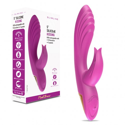 SILICONE KISSING DOUBLE MOTORS VIBRATOR