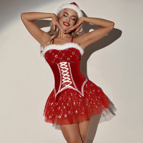 Sexy  Christmas Girl Costume set 