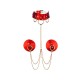 Sexy Red PU Leather Nipple Cover Chain Set